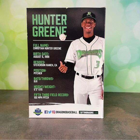 Hunter Greene #3 Dayton Dragons Bobblehead – New in Box! - Picture 7 of 12